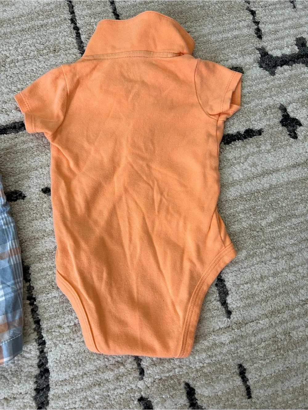 Carter’s Orange & Gray Plaid Shortalls for Baby 6 months - Picture 9 of 12